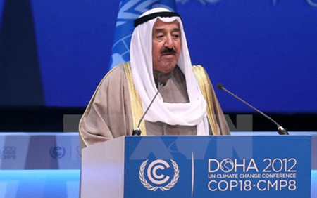 Tiểu vương Kuwait Sheikh Sabah al-Ahmad Al-Sabah trong một sự kiện ở Doha, Qatar ngày 4/12/2012.